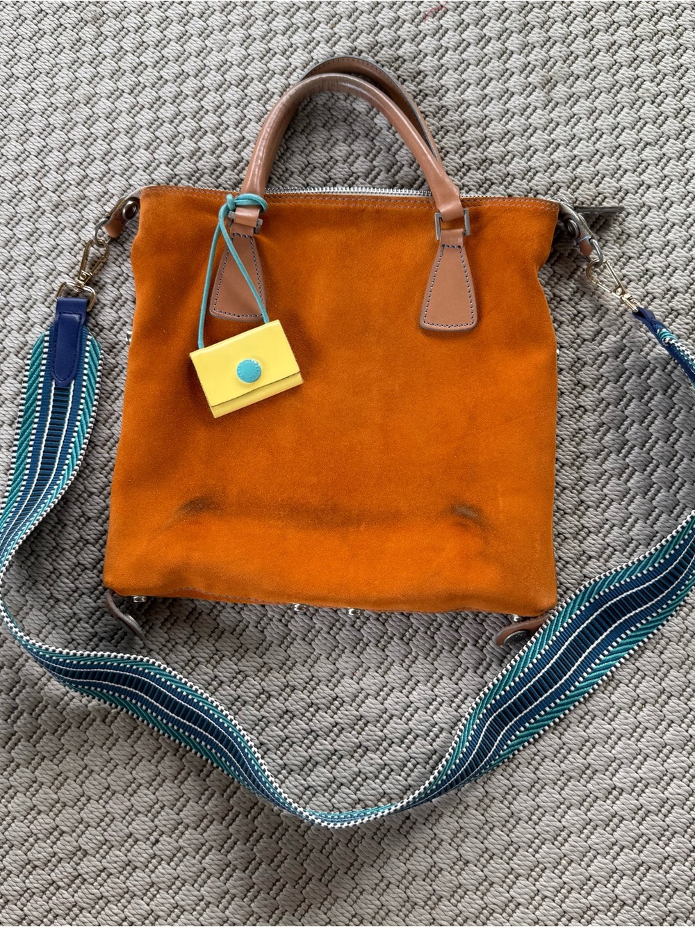 Gabs orange suede crossbody bag